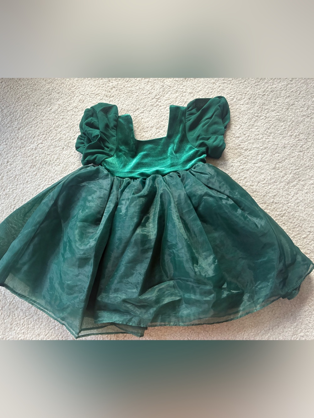 Taylor Joelle Holly & Bloom Green Puff Dress